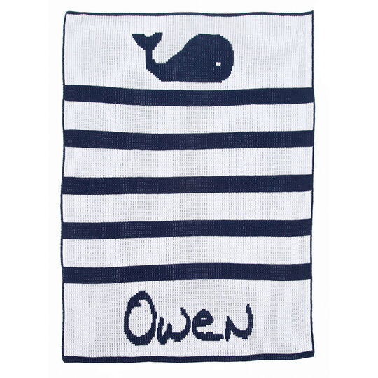 Whales & Stripes Knit Blanket